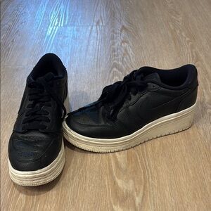 Black Leather Sneakers